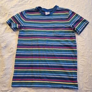 Hanna Andersson boys size 150 or 12 striped short sleeve shirt EUC